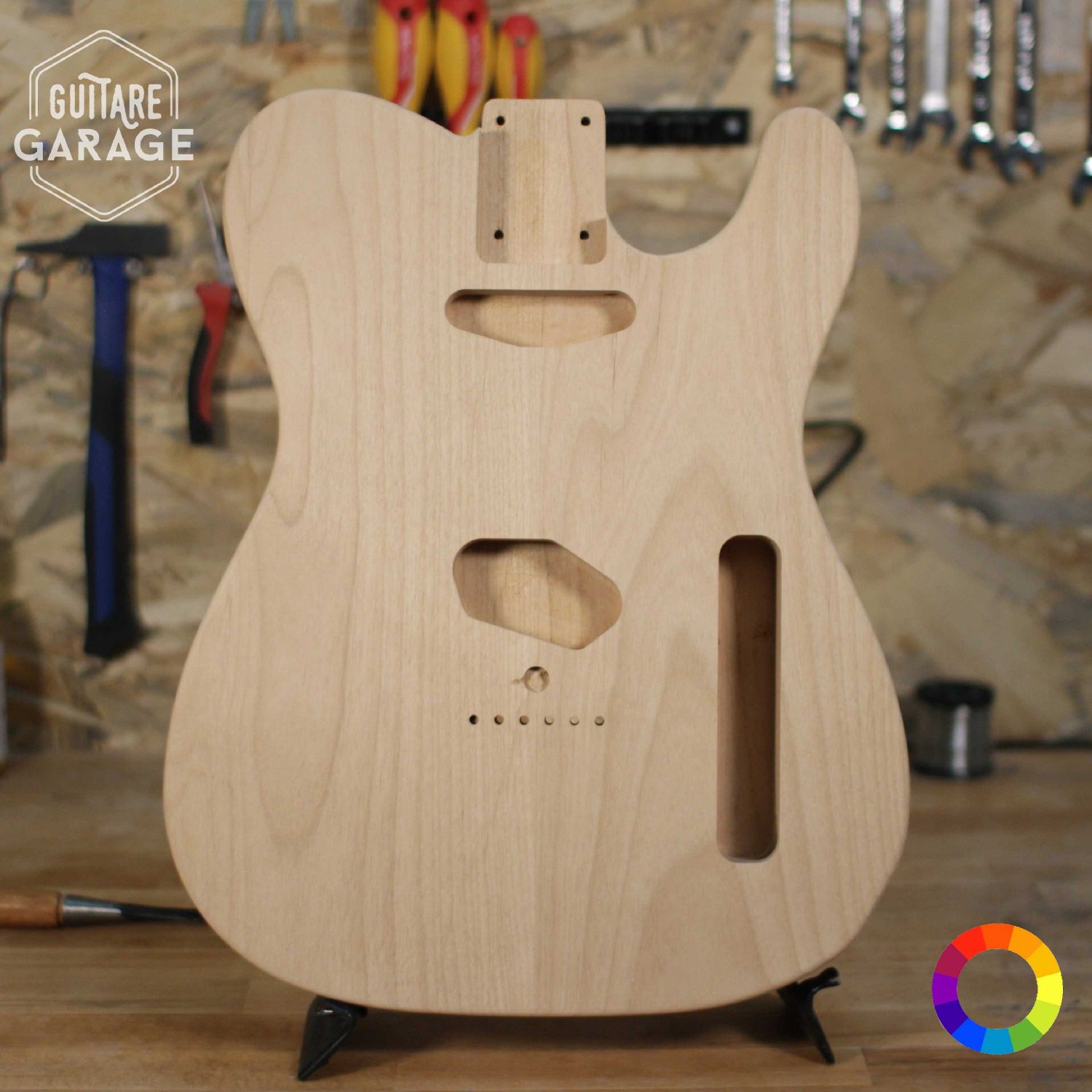 corps telecaster en aulne 2 pièces brut poncé prêt à vernir