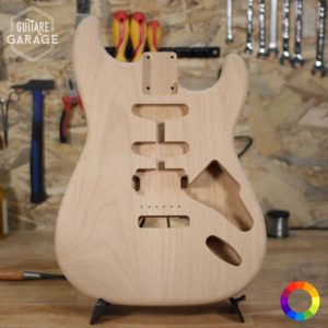 corps stratocaster HSS aulne 2 pièces brut poncé prêt à vernir