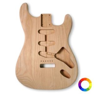 Corps stratocaster en aulne 3 pièces poncé prêt à vernir