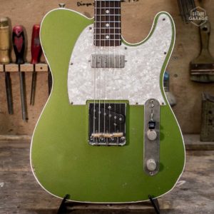 Partcaster Guitare Garage Olive Drab Light Relic avec Bindings Blancs
