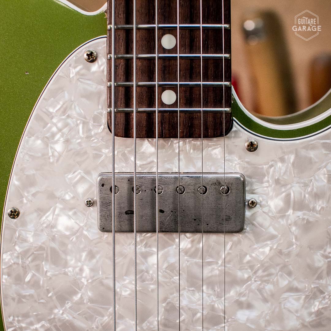 Partcaster Guitare Garage Olive Drab Light Relic avec Bindings Blancs