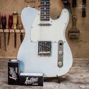 Partcaster Guitare Garage Telecaster Sonic Blue Faded Light Relic avec micros Lollar vintage et Royal T