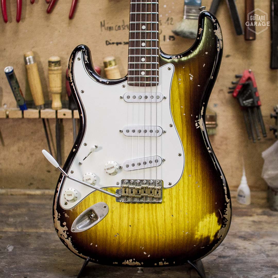 Partcaster Stratocaster Sunburst Relic Lefty by Guitare Garage