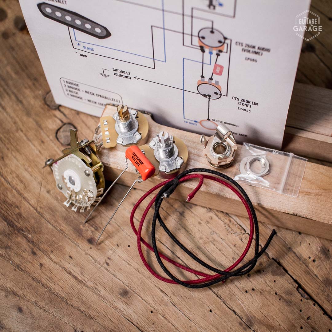 Kit electronique Guitre Garage pour Telecaster 4 positions