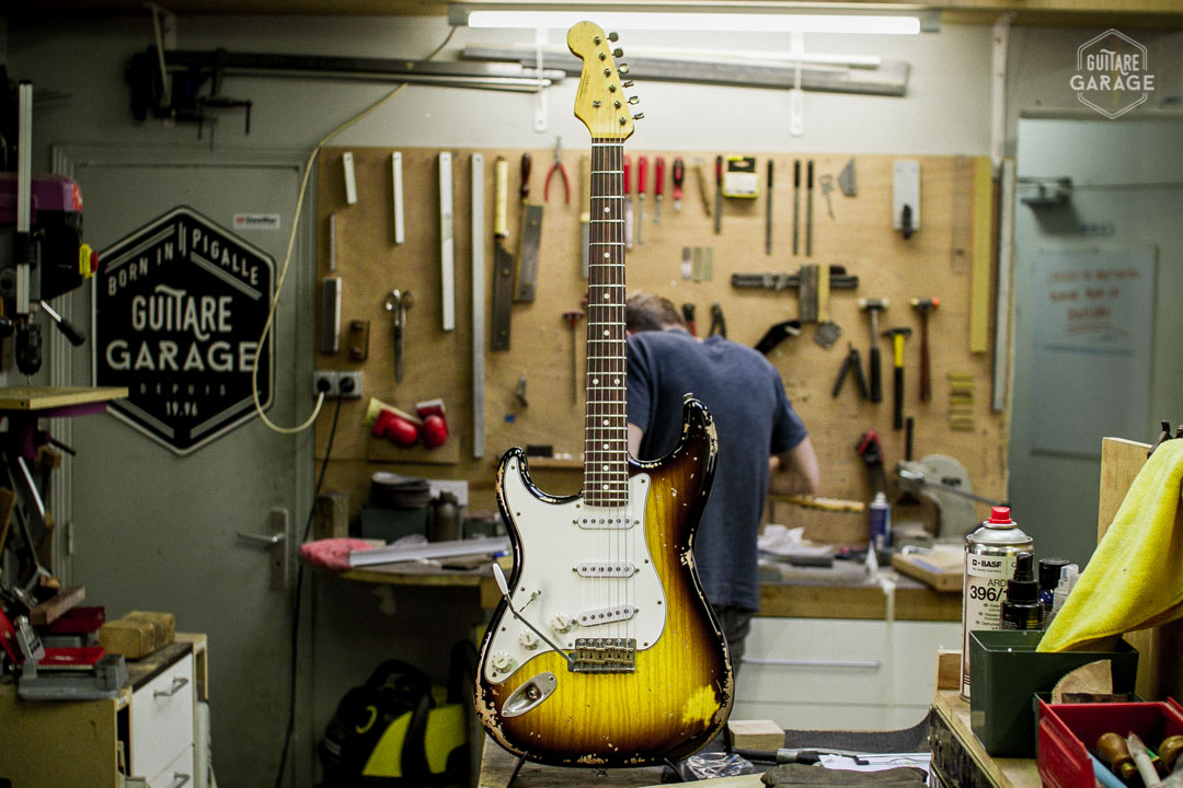 Partcaster Stratocaster Sunburst Relic Lefty by Guitare Garage