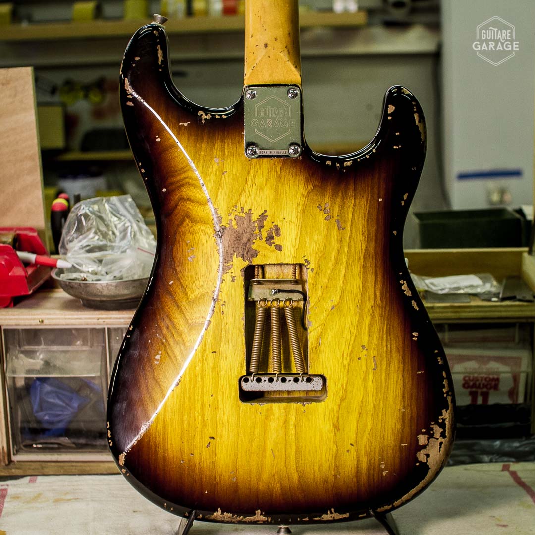 Partcaster Stratocaster Sunburst Relic Lefty by Guitare Garage