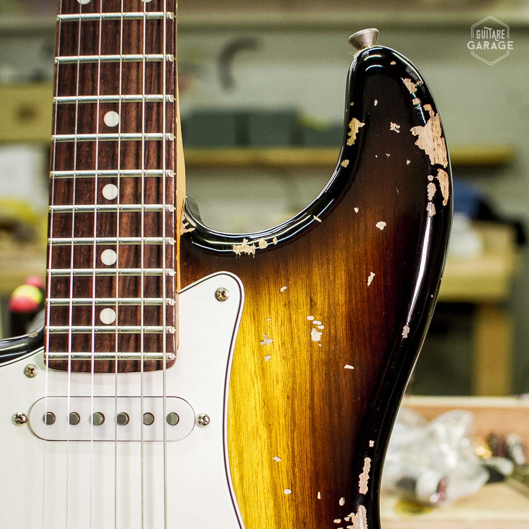 Partcaster Stratocaster Sunburst Relic Lefty by Guitare Garage