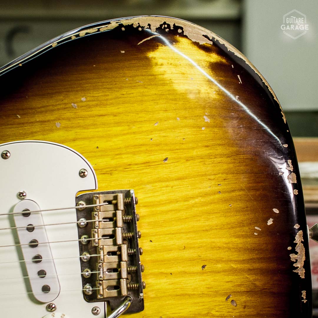 Partcaster Stratocaster Sunburst Relic Lefty by Guitare Garage