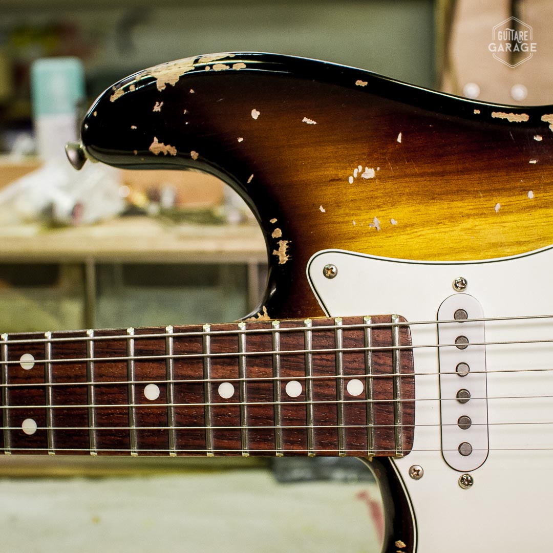 Partcaster Stratocaster Sunburst Relic Lefty by Guitare Garage