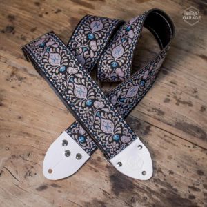 Sangle Vintage Guitare Garage Rose motif Peacock