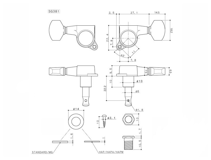 Mécaniques Gotoh SG381 chrome gaucher