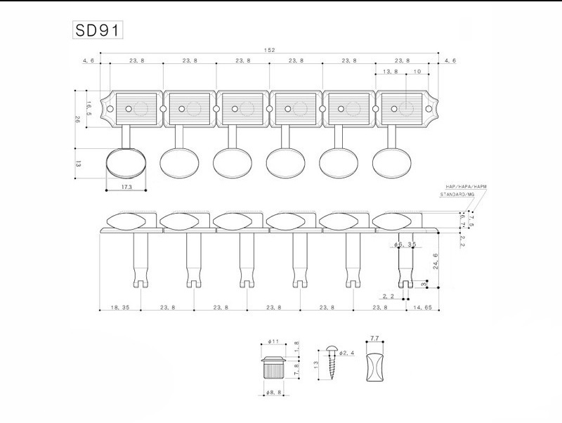 Mécaniques Gotoh SD91 6x1
