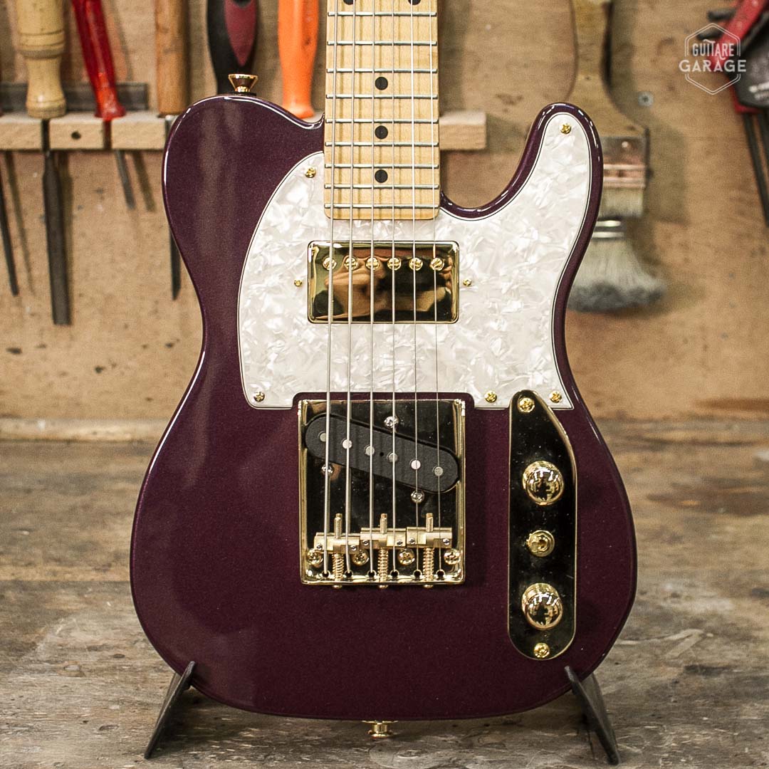 Minicaster Aubergine Metal Custom HB Gold edition