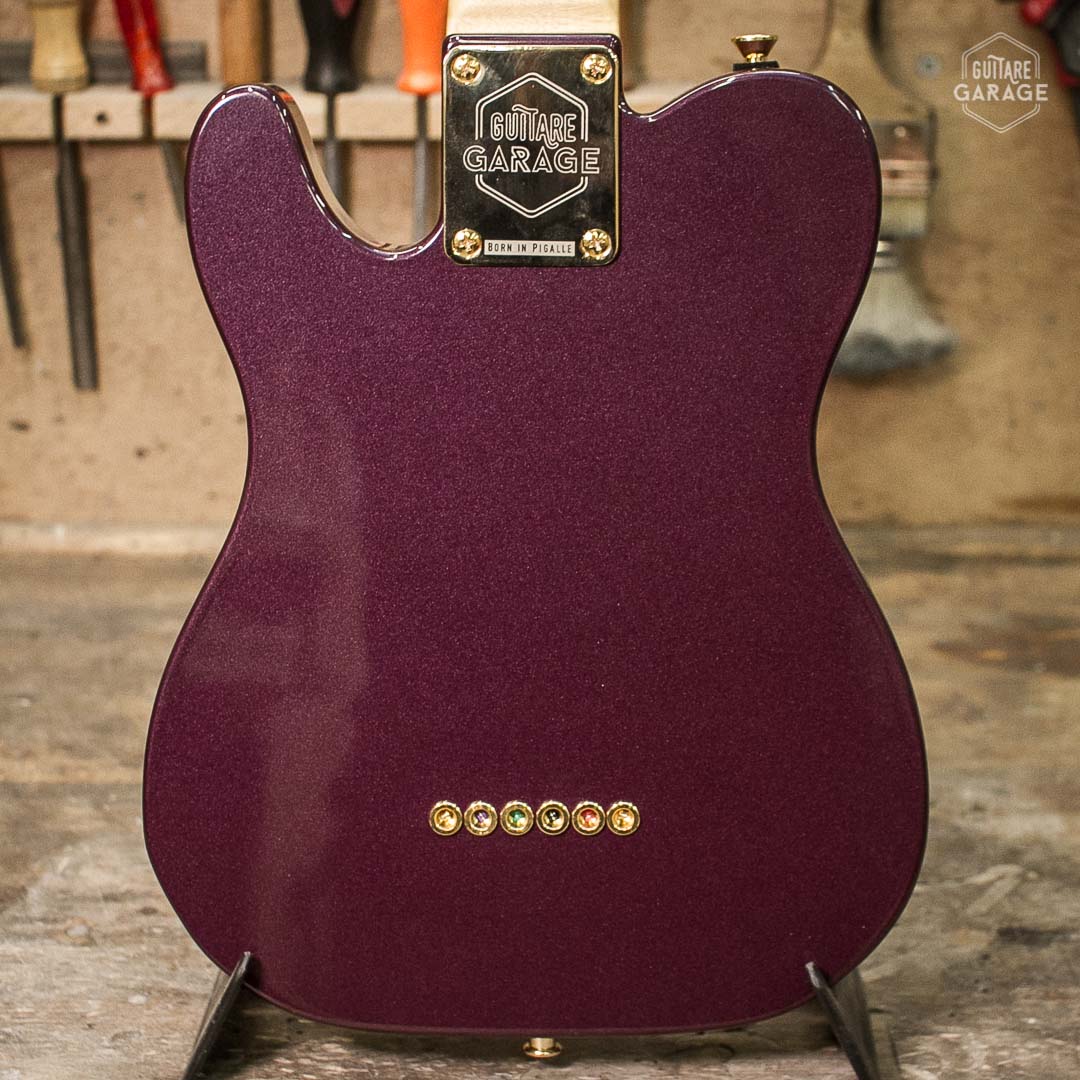 Minicaster Aubergine Metal Custom HB Gold edition