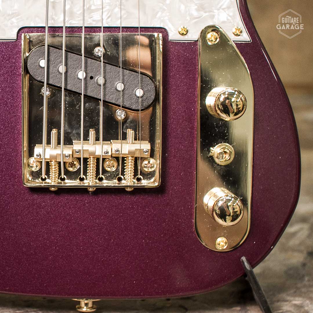 Minicaster Aubergine Metal Custom HB Gold edition