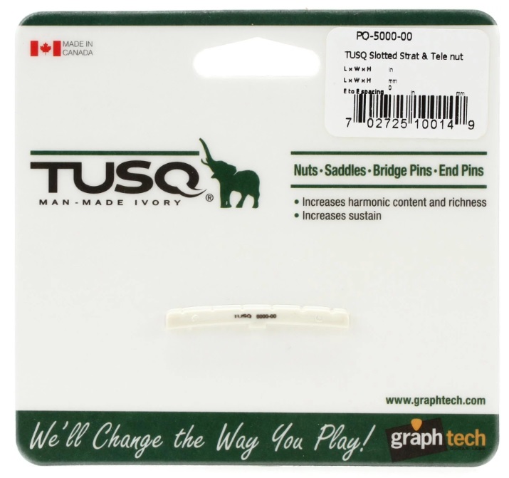 Sillet Graphtech pour guitares Fender (Stratocaster, Telecaster, etc.) en Tusq pré-slotté