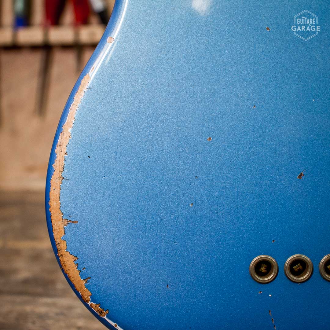 Mustang Bass Guitare Garage Pelham Blue Racing Medium Relic