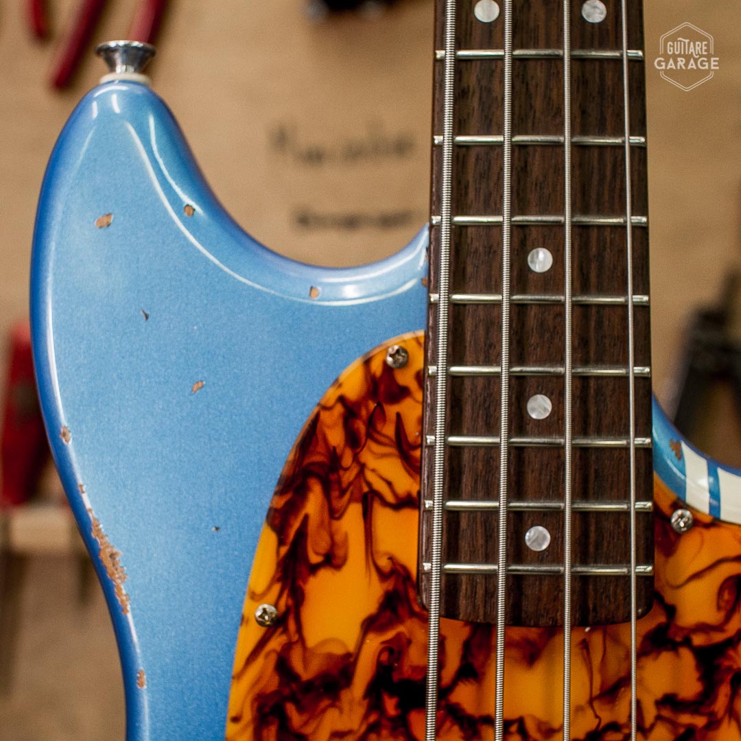 Mustang Bass Guitare Garage Pelham Blue Racing Medium Relic