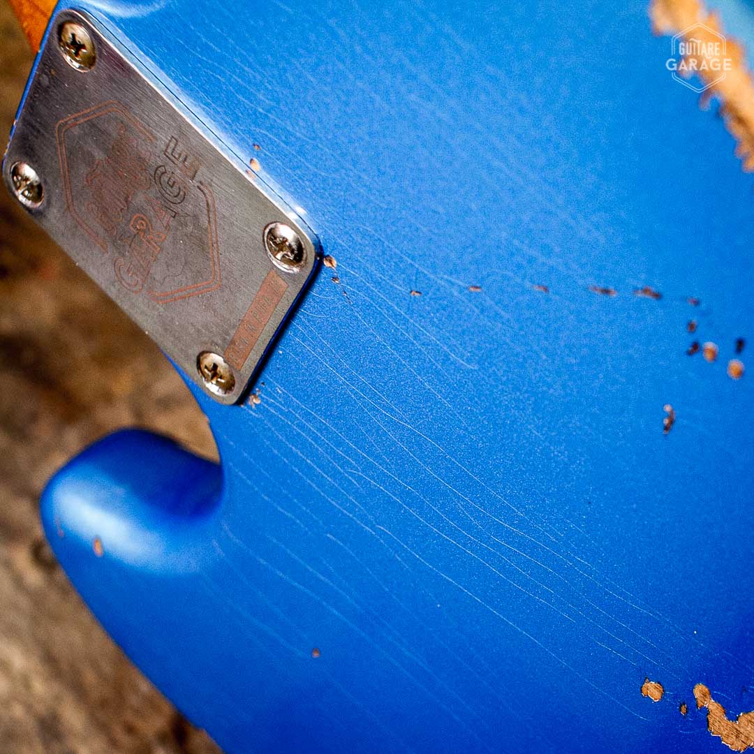 Mustang Bass Guitare Garage Pelham Blue Racing Medium Relic