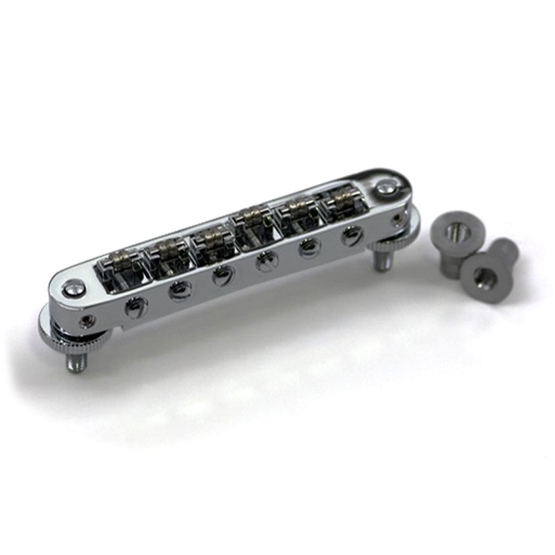 Chevalet Tune-O-Matic TonePros TP6R-C avec roller en finition Chrome pour guitares fabriquées aux USA