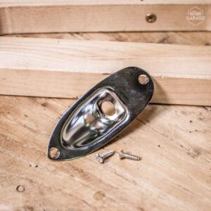 Support Jack Plate pour Stratocaster Chrome
