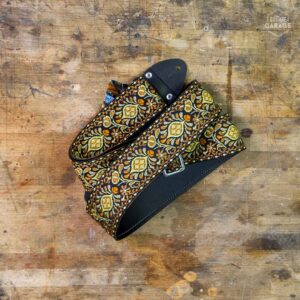 Sangle Vintage Guitare Garage Gold motif Peacok