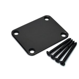 Plaque de manche (neck plate) Gotoh Style Fender fixation 4 points finition noire (black)