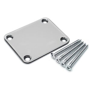 Plaque de manche (neck plate) Gotoh Style Fender fixation 4 points finition Chrome