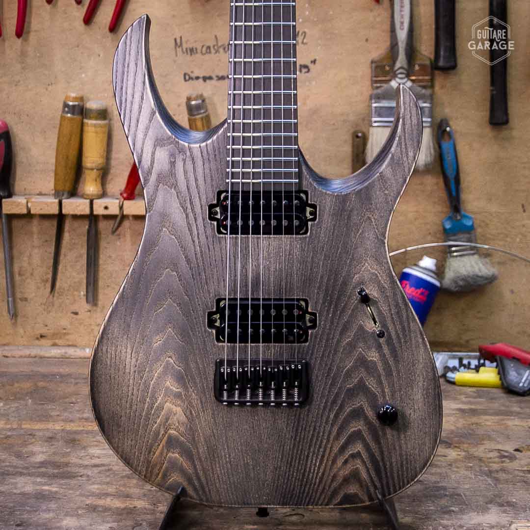 Occasion - Mayones Custom Shop Duvell Elite Gothic 40th Anniversary 7 Cordes Antique Black Satin