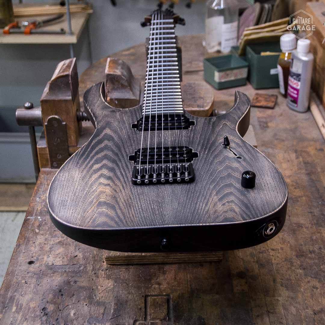 Occasion - Mayones Custom Shop Duvell Elite Gothic 40th Anniversary 7 Cordes Antique Black Satin
