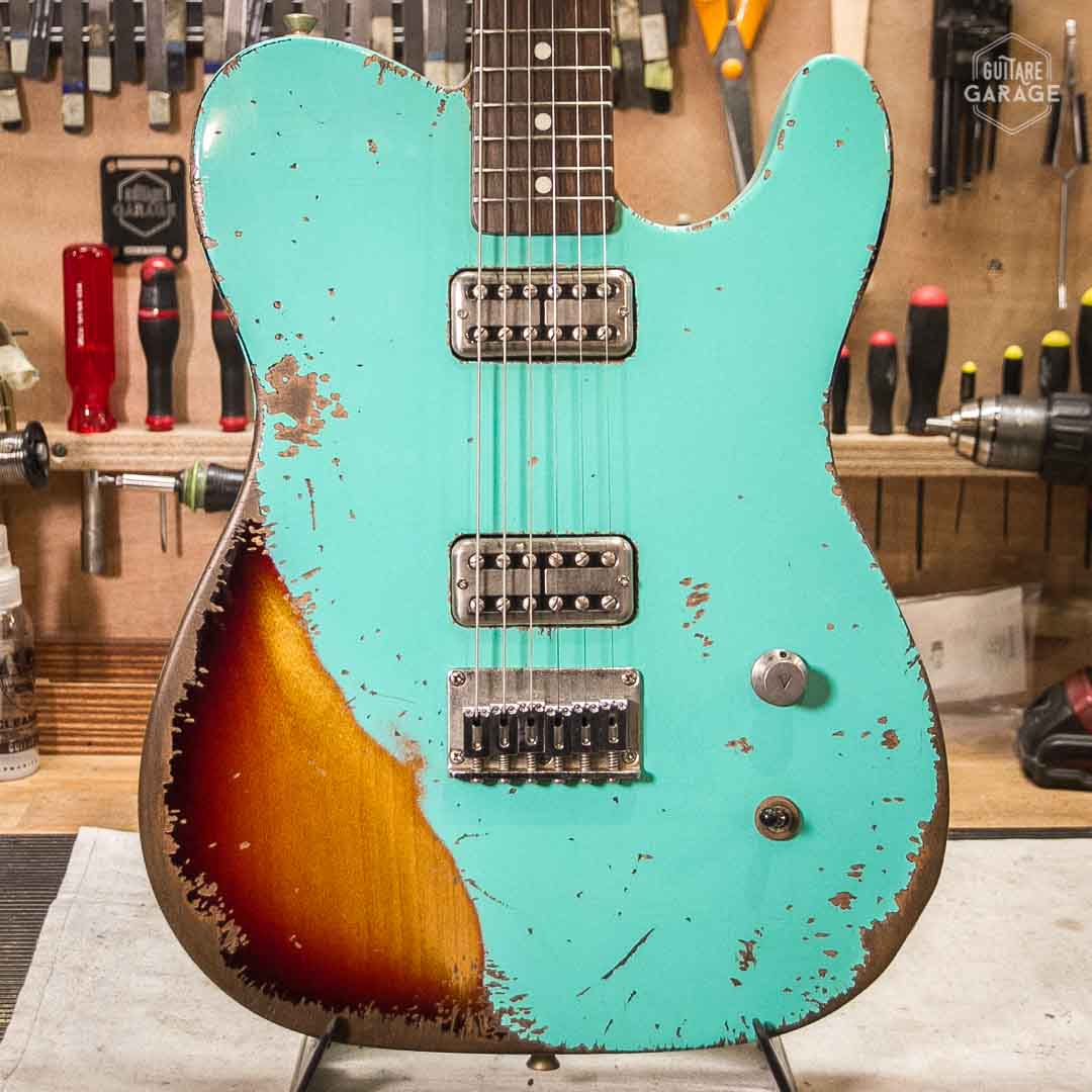 Guitare Garage Modèle Cabro Sea Foam Green Over Burst Relic