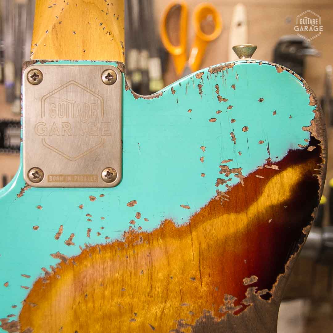 Guitare Garage Modèle Cabro Sea Foam Green Over Burst Relic