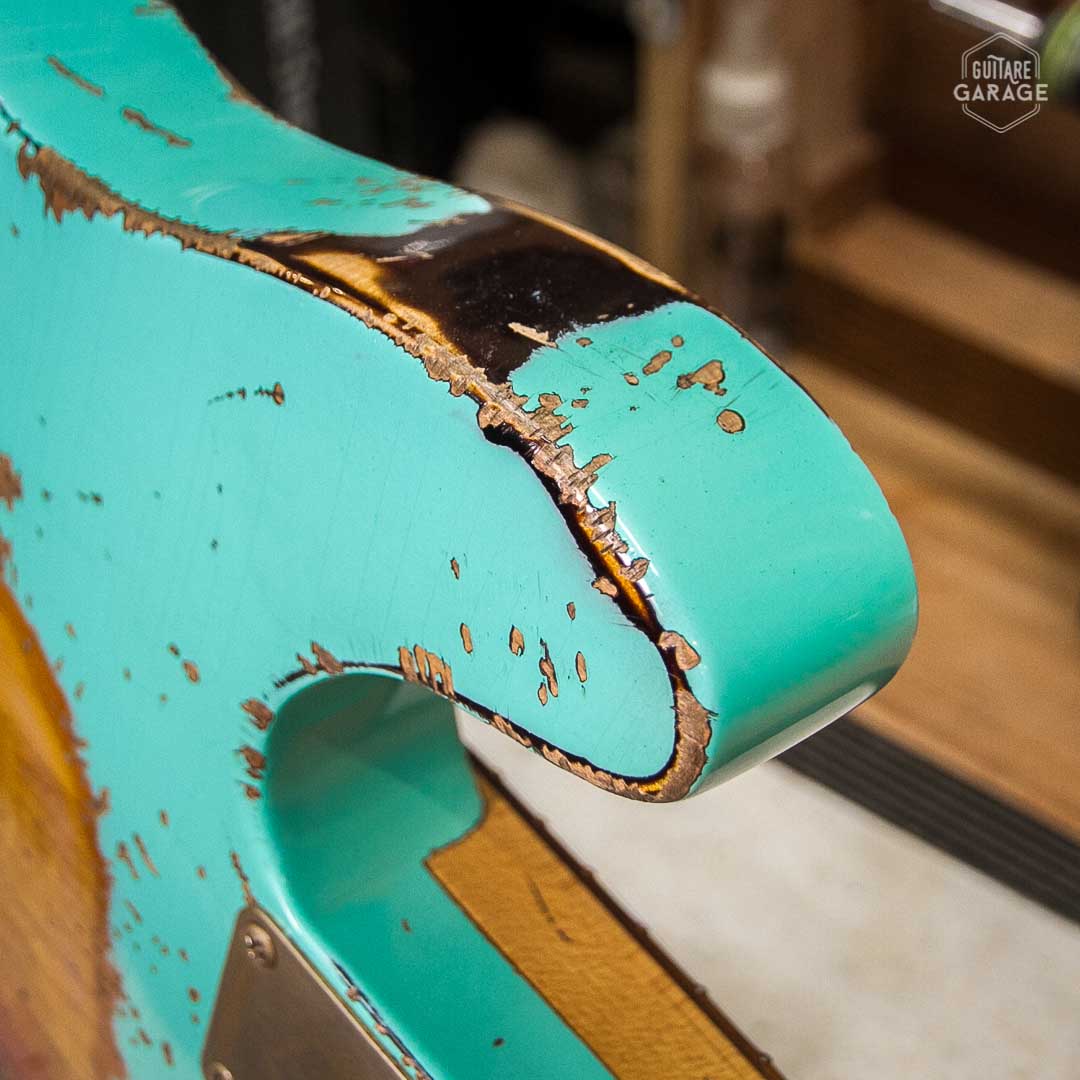 Guitare Garage Modèle Cabro Sea Foam Green Over Burst Relic