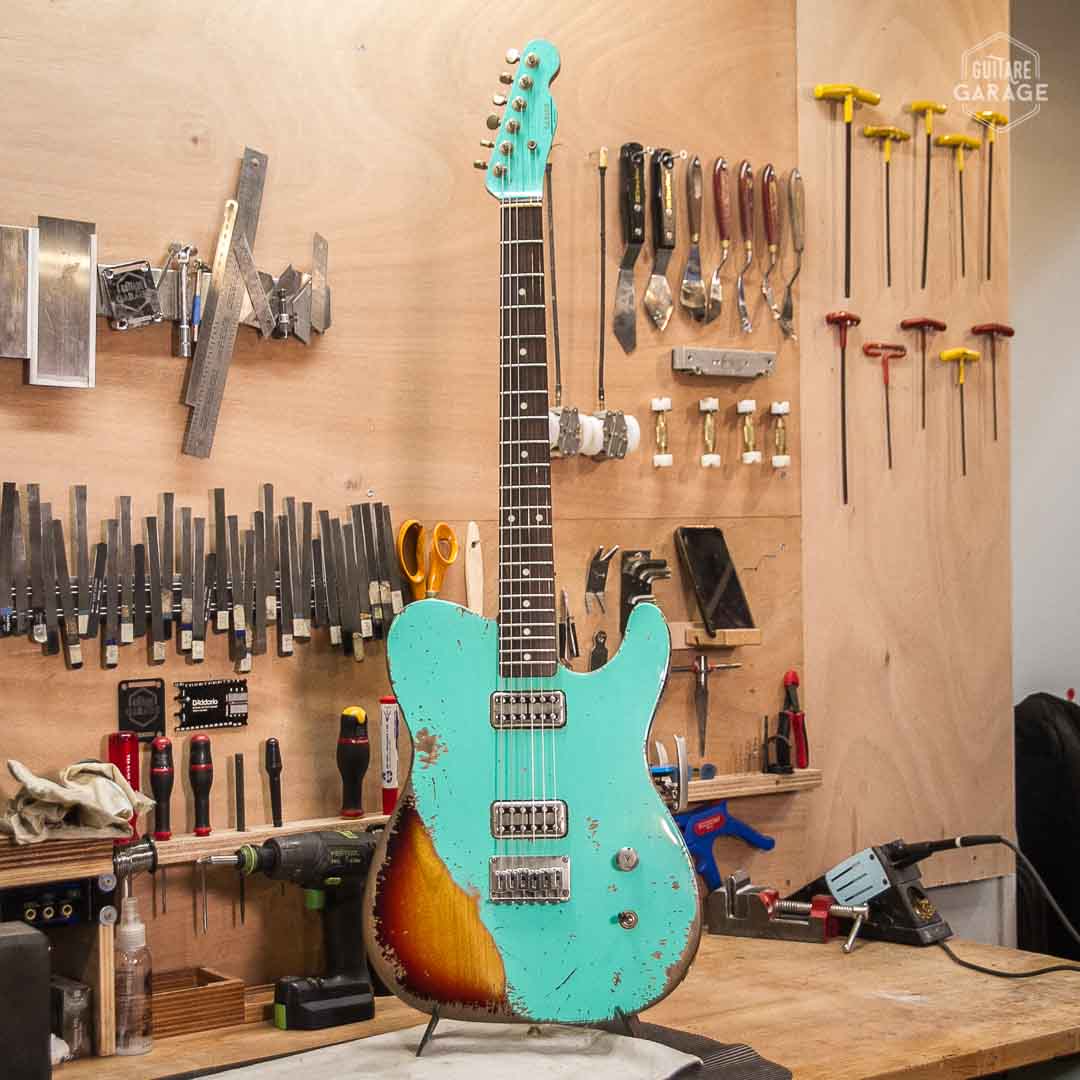 Guitare Garage Modèle Cabro Sea Foam Green Over Burst Relic