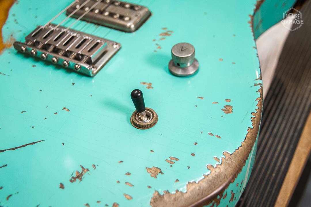 Guitare Garage Modèle Cabro Sea Foam Green Over Burst Relic