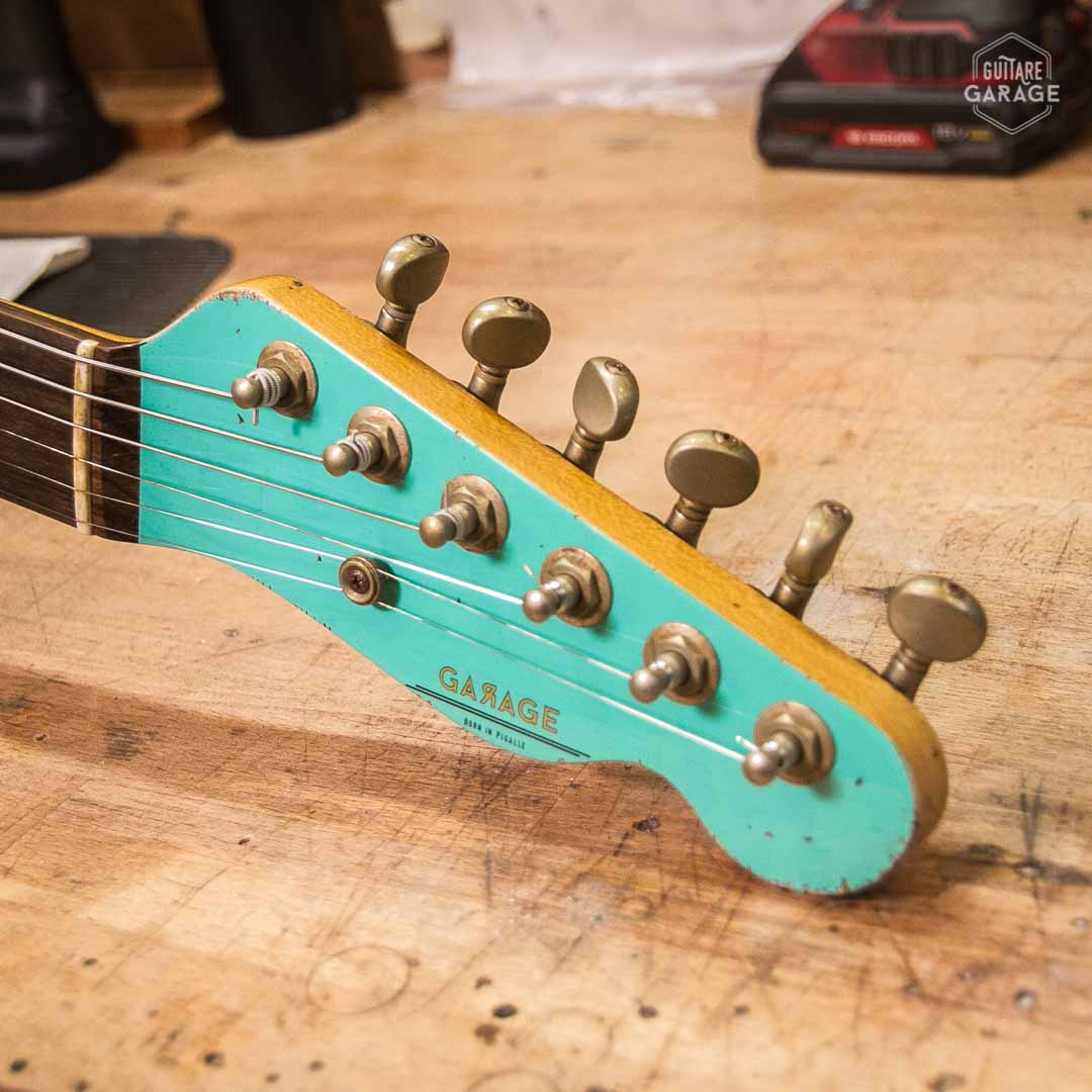Guitare Garage Modèle Cabro Sea Foam Green Over Burst Relic