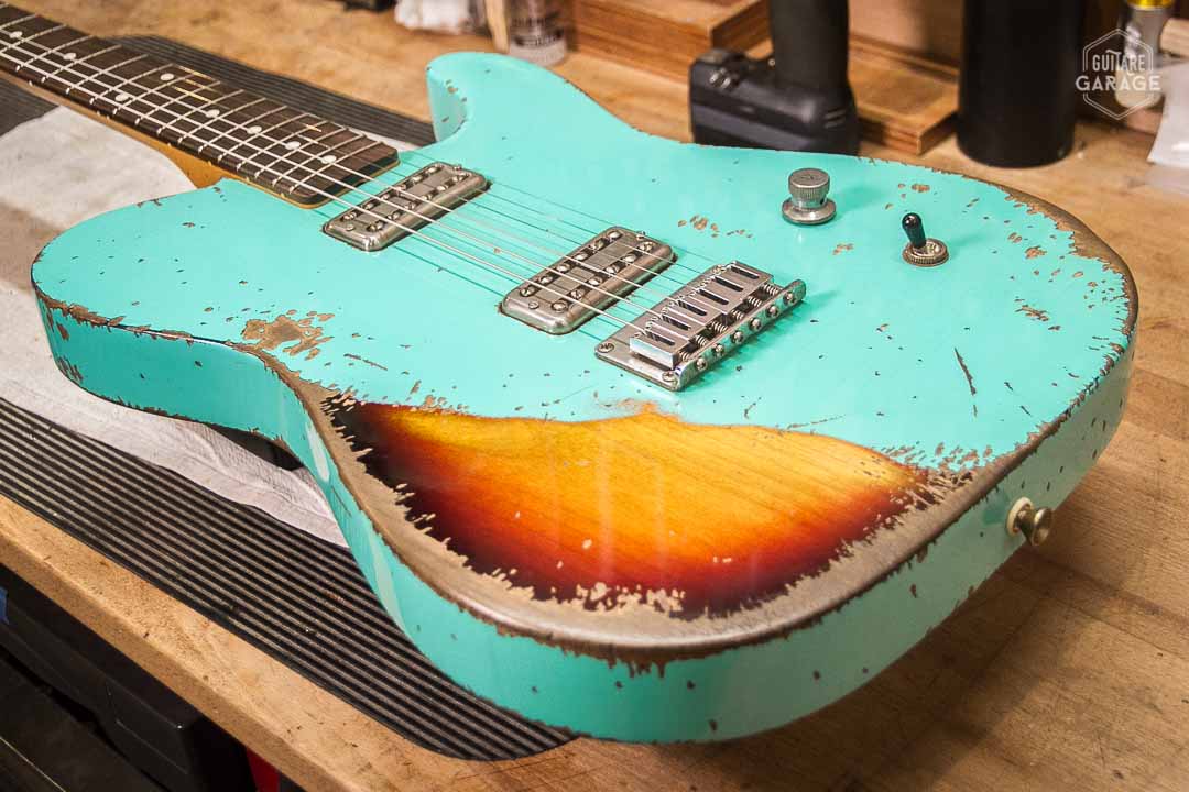 Guitare Garage Modèle Cabro Sea Foam Green Over Burst Relic