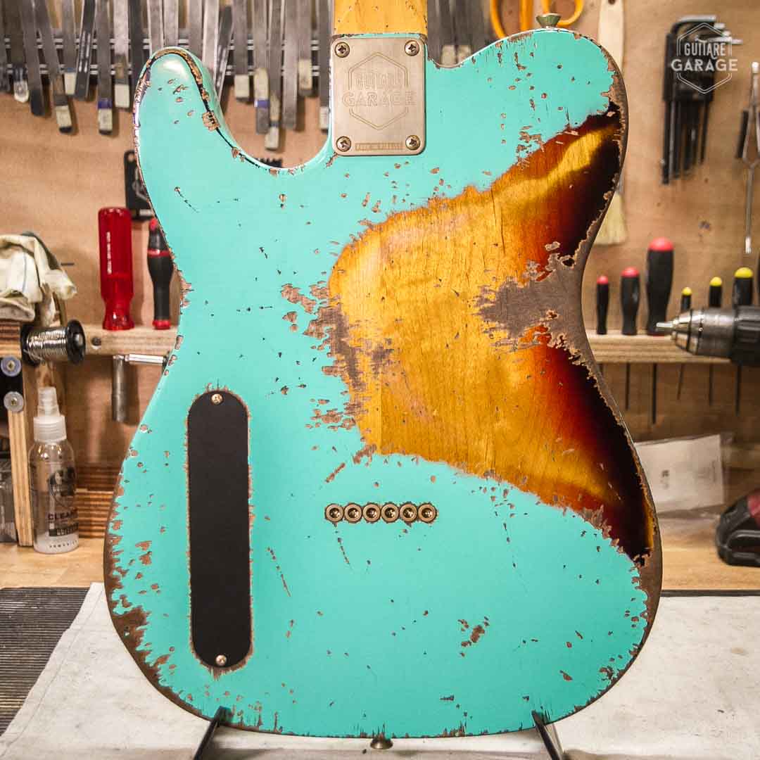 Guitare Garage Modèle Cabro Sea Foam Green Over Burst Relic