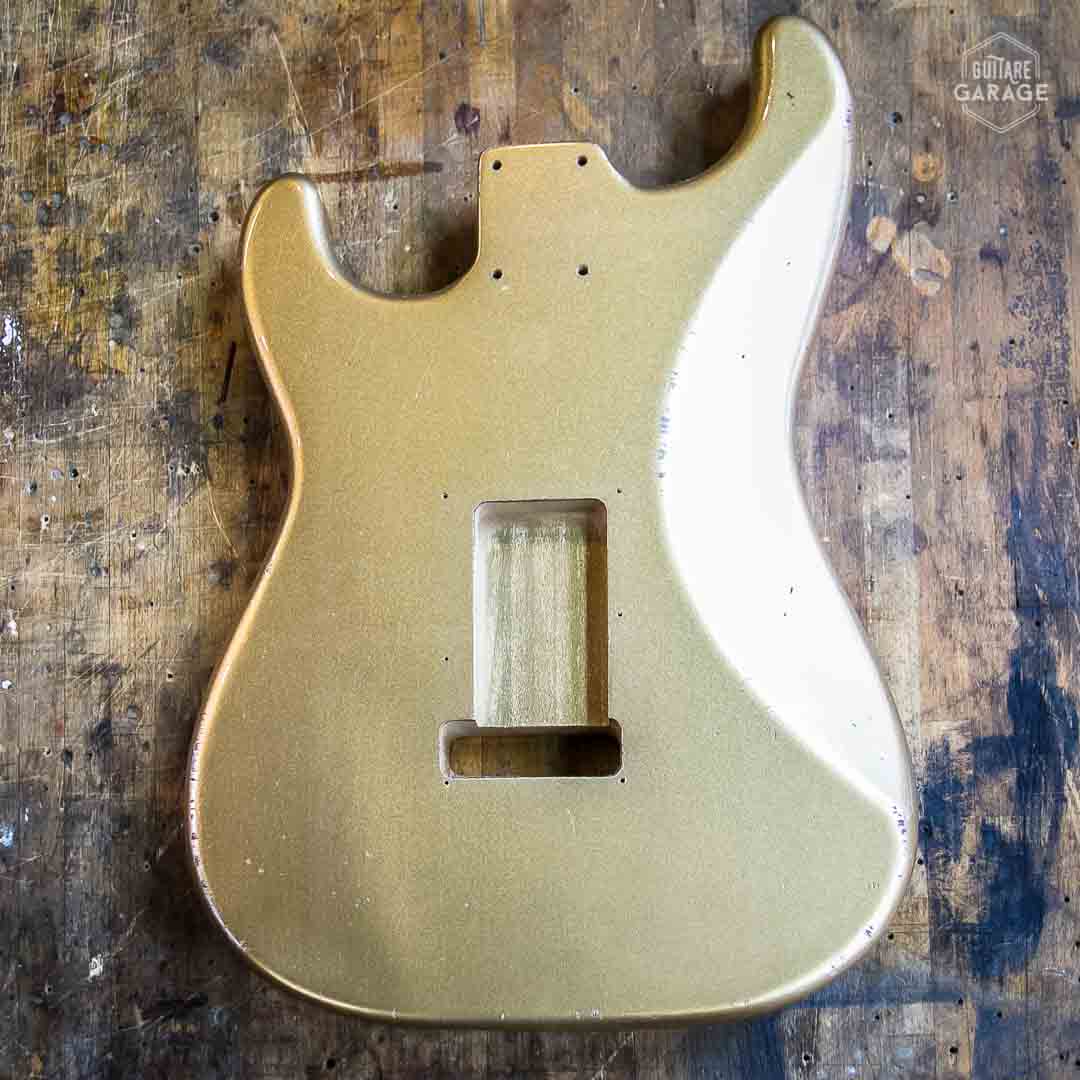 Corps Stratocaster aulne Gold Mist Light Relic by Guitare Garage