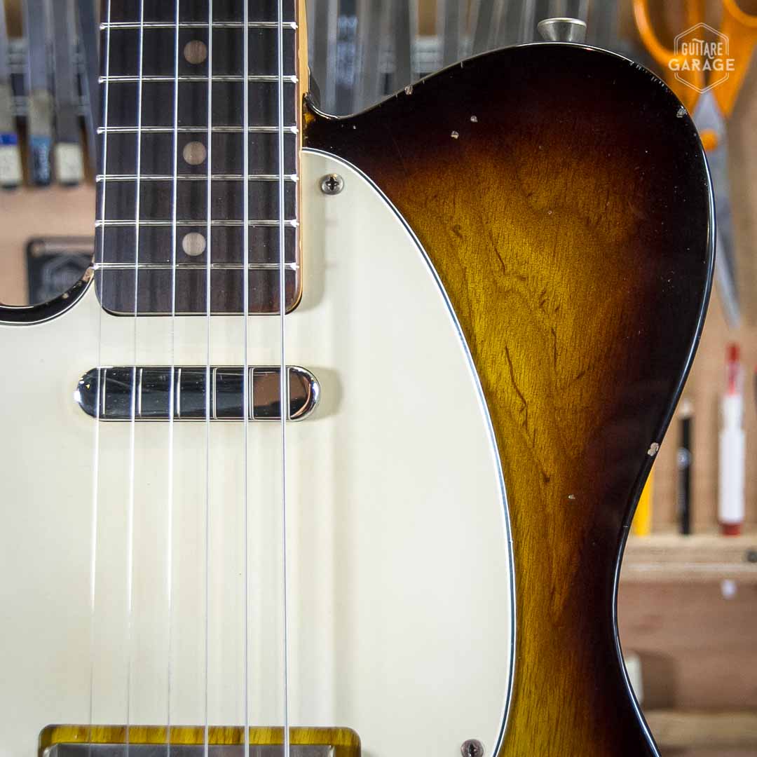 Guitare Garage Modèle T Gaucher Swamp Ash Sunburst 2 Tons Relic Hepcat Broadcaster