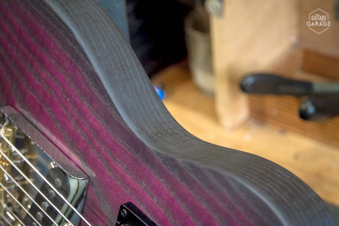 Minicaster Frêne Purple Burst Huilée HB No Guard