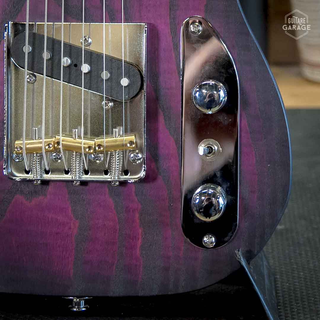 Minicaster Frêne Purple Burst Huilée HB No Guard