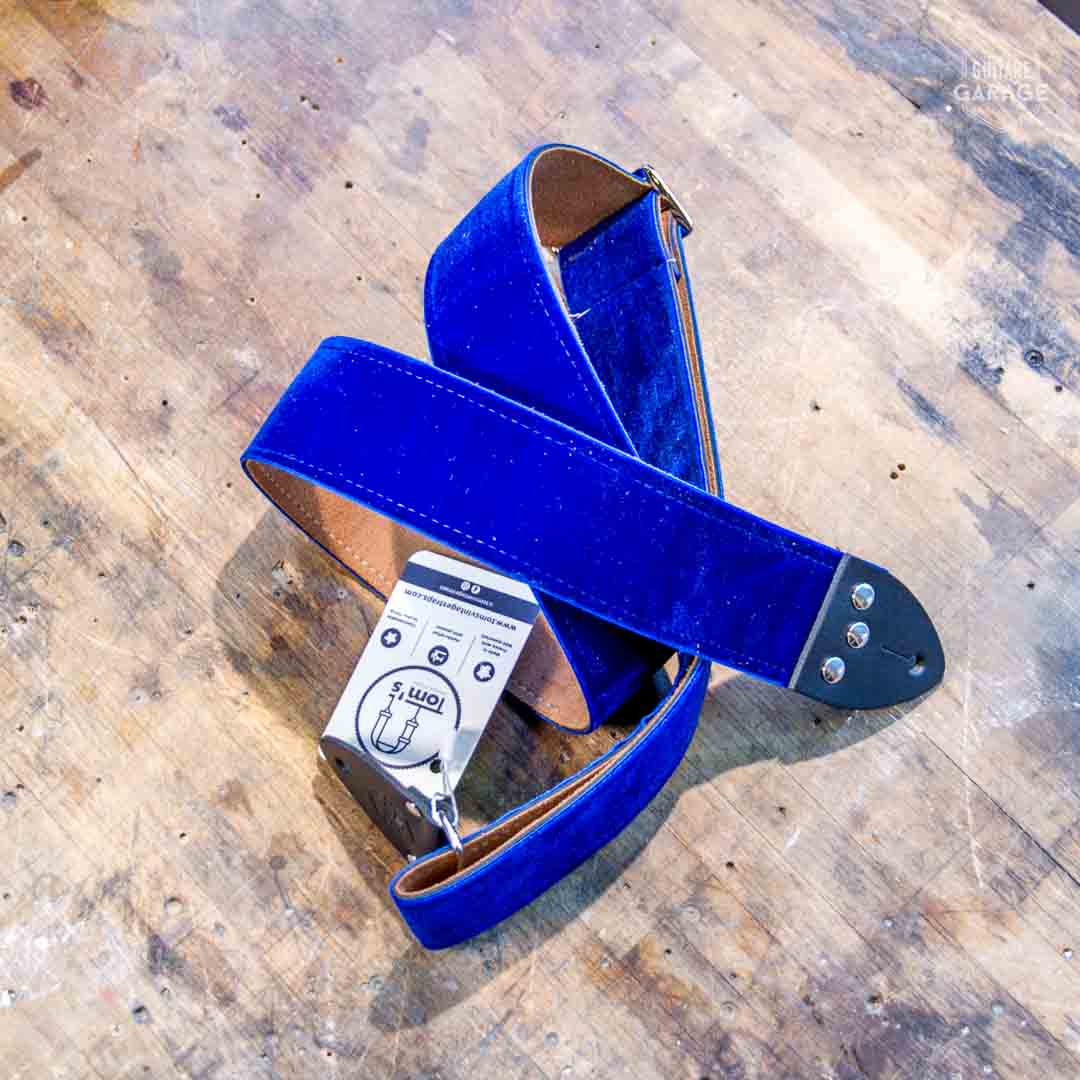 Sangle Vintage Guitare Garage Blue Velvet