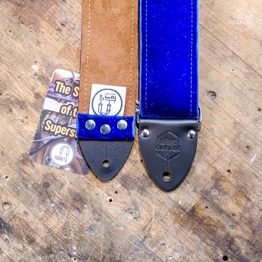 Sangle Vintage Guitare Garage Blue Velvet